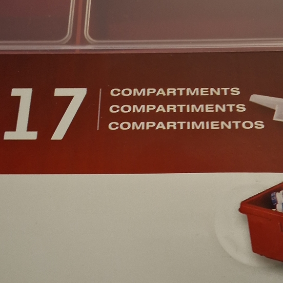 Stack-On-17-Compartment Storage Box in Red - Picture 3 of 6